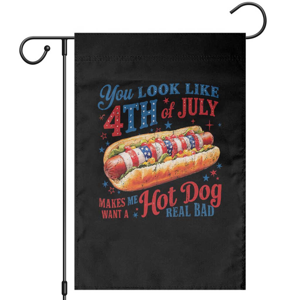 You Look Like 4th of July Hot Dog Garden Flag Funny Patriotic Food Meme TS10 Black Print Your Wear