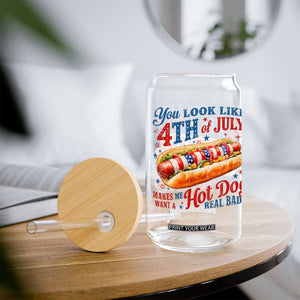 You Look Like 4th of July Hot Dog Glass Can Funny Patriotic Food Meme TS10 Print Your Wear