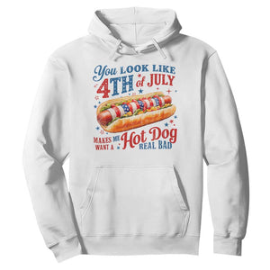You Look Like 4th of July Hot Dog Hoodie Funny Patriotic Food Meme TS10 White Print Your Wear