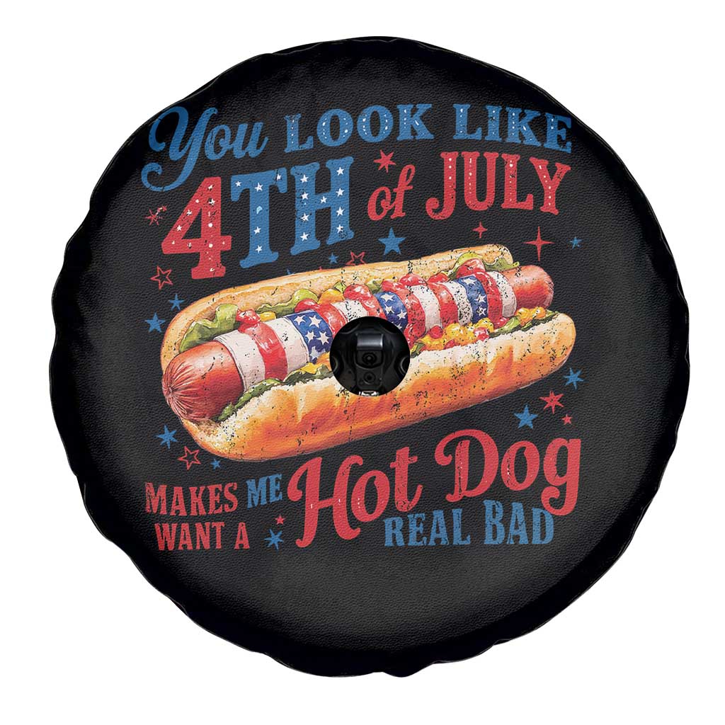 You Look Like 4th of July Hot Dog Spare Tire Cover Funny Patriotic Food Meme TS10 Print Your Wear