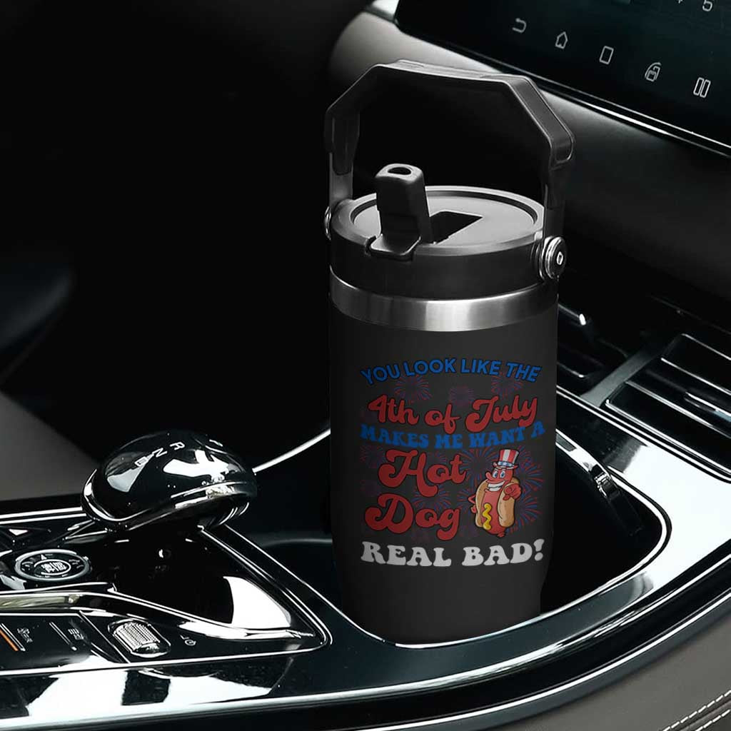 You Look Like The 4th Of July Funny Hot Dog Flip Straw Tumbler TS09 Print Your Wear