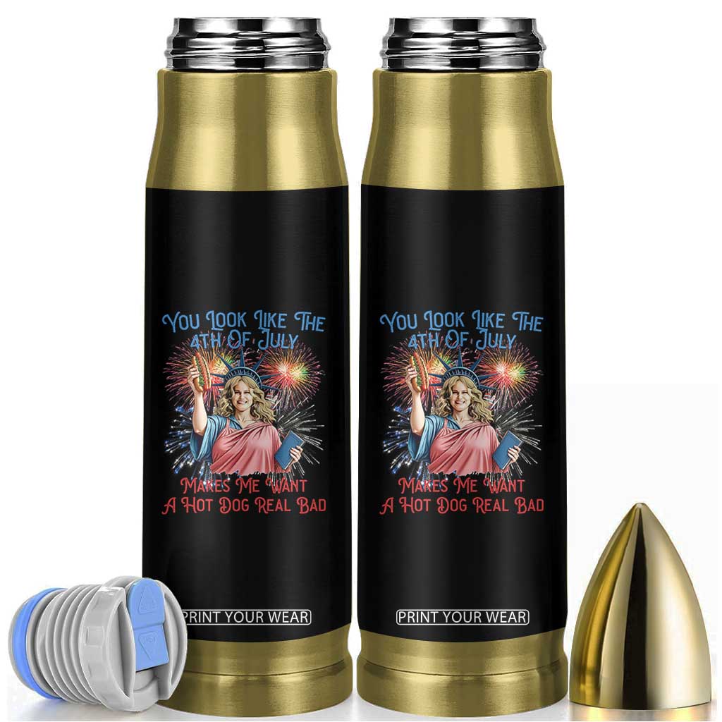 You Look Like The 4th Of July Makes Me Want A Hot Dog Real Bad Bullet Tumbler Funny 4th July Hot Dog Meme TS10 Black Print Your Wear