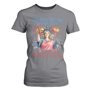 You Look Like The 4th Of July Makes Me Want A Hot Dog Real Bad T Shirt For Women Funny 4th July Hot Dog Meme TS10 Charcoal Print Your Wear