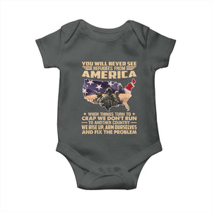 You Will Never See Refugees From America When Things Turn To Baby Onesie TS11 Dark Heather Print Your Wear