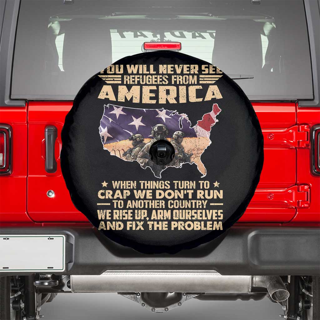 You Will Never See Refugees From America When Things Turn To Spare Tire Cover TS11 Black Print Your Wear