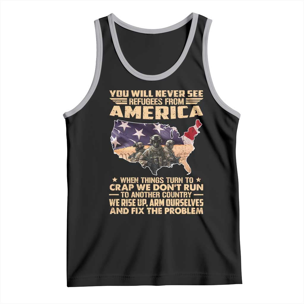 You Will Never See Refugees From America When Things Turn To Tank Top TS11 Black Athletic Heather Print Your Wear