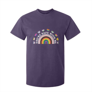 You're Safe With Me T Shirt For Kid LGBTQ Pride Ally Rainbow Heart TS11 Purple Print Your Wear