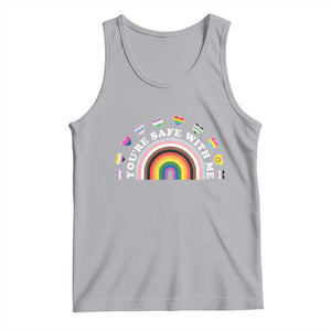 You're Safe With Me Tank Top LGBTQ Pride Ally Rainbow Heart TS11 Athletic Heather Print Your Wear