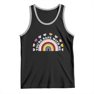 You're Safe With Me Tank Top LGBTQ Pride Ally Rainbow Heart TS11 Black Athletic Heather Print Your Wear