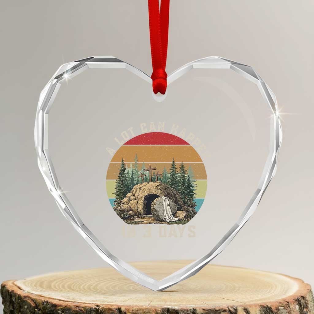 A Lot Can Happen in 3 Days Heart Crystal Glass Ornament Christian Easter TS14 Transparent Glass 3'' Heart Print Your Wear