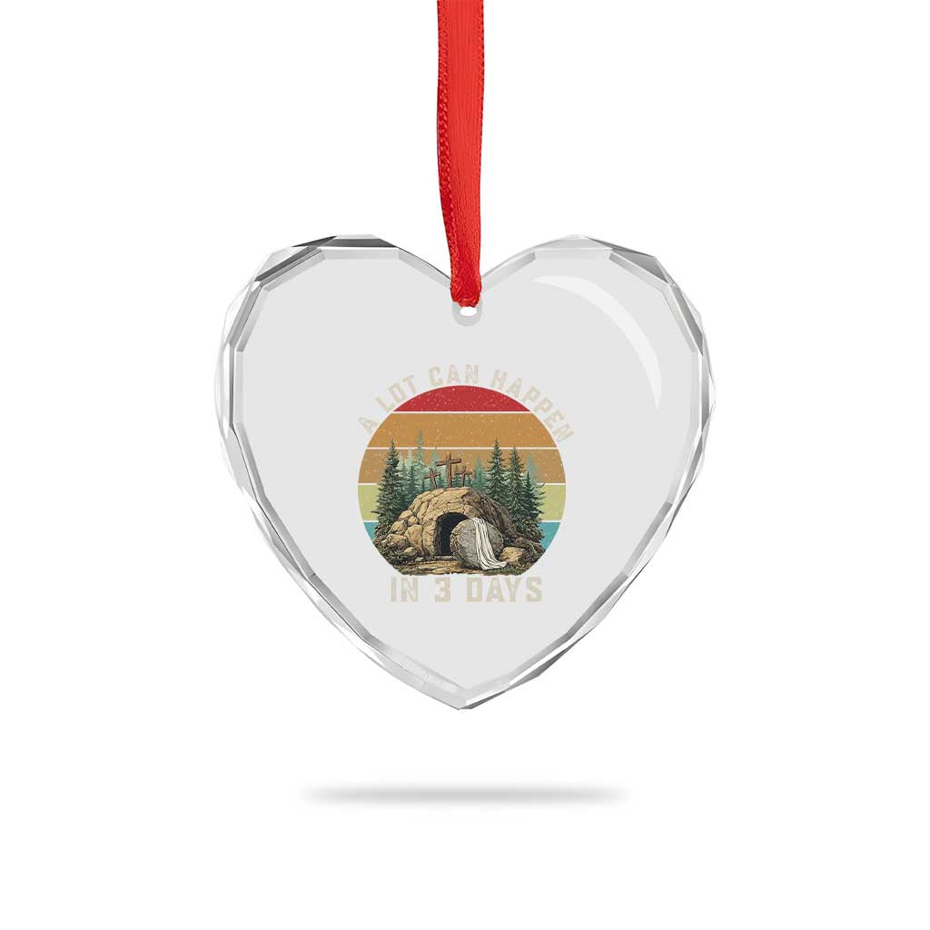 A Lot Can Happen in 3 Days Heart Crystal Glass Ornament Christian Easter TS14 Print Your Wear