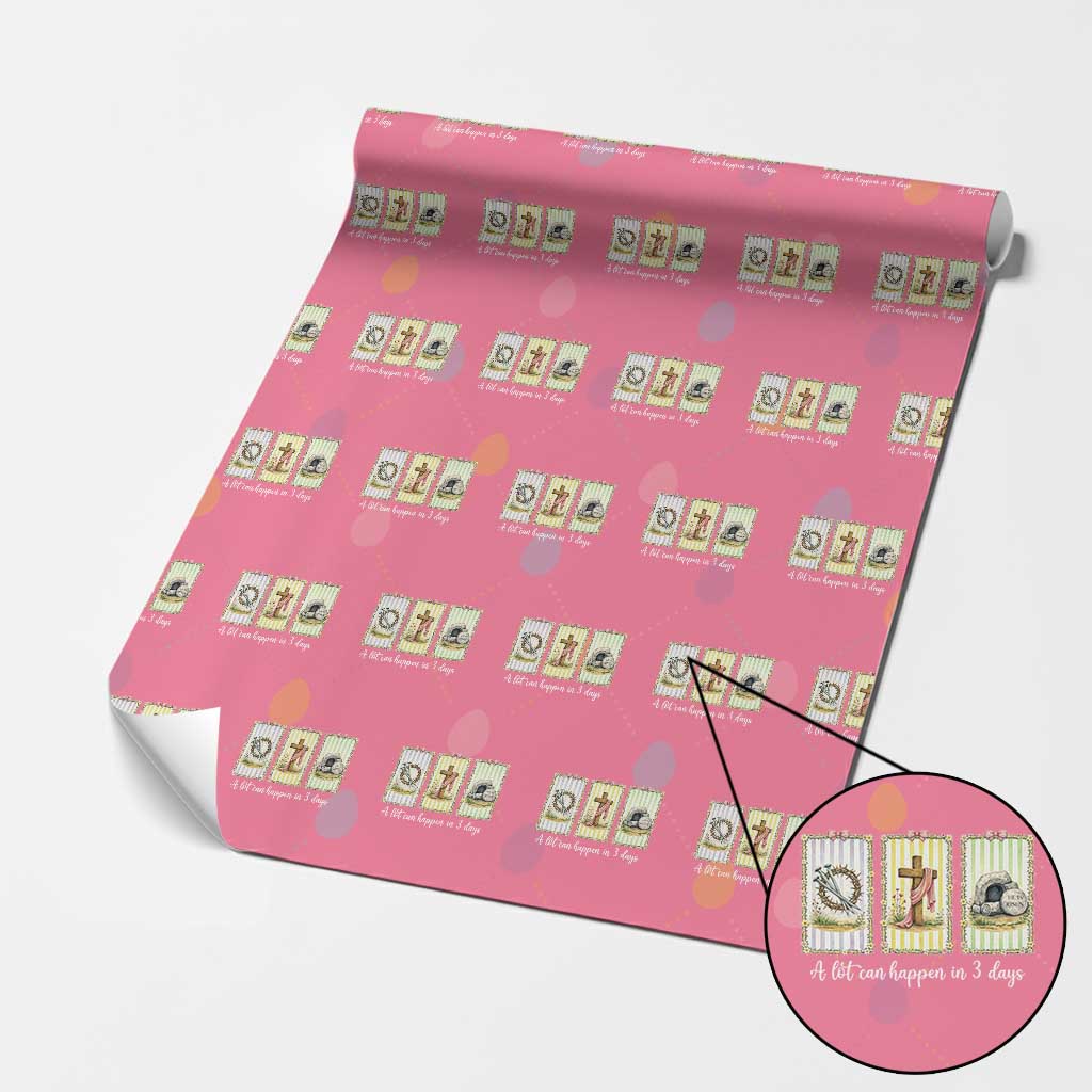 A Lot Can Happen in 3 Days Wrapping Paper Roll Christian Jesus Easter TS14 Pink Print Your Wear