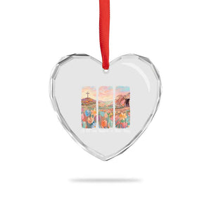 A Lot Can Happen In Three Days Christian Easter Heart Crystal Glass Ornament Empty Tomb Cross Landscape Faith Inspirational Gift TS02 Print Your Wear