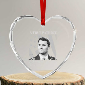 A True Patriot Charlie Kirk Heart Crystal Glass Ornament Vintage American Flag TS11 Transparent Glass 3'' Heart Print Your Wear