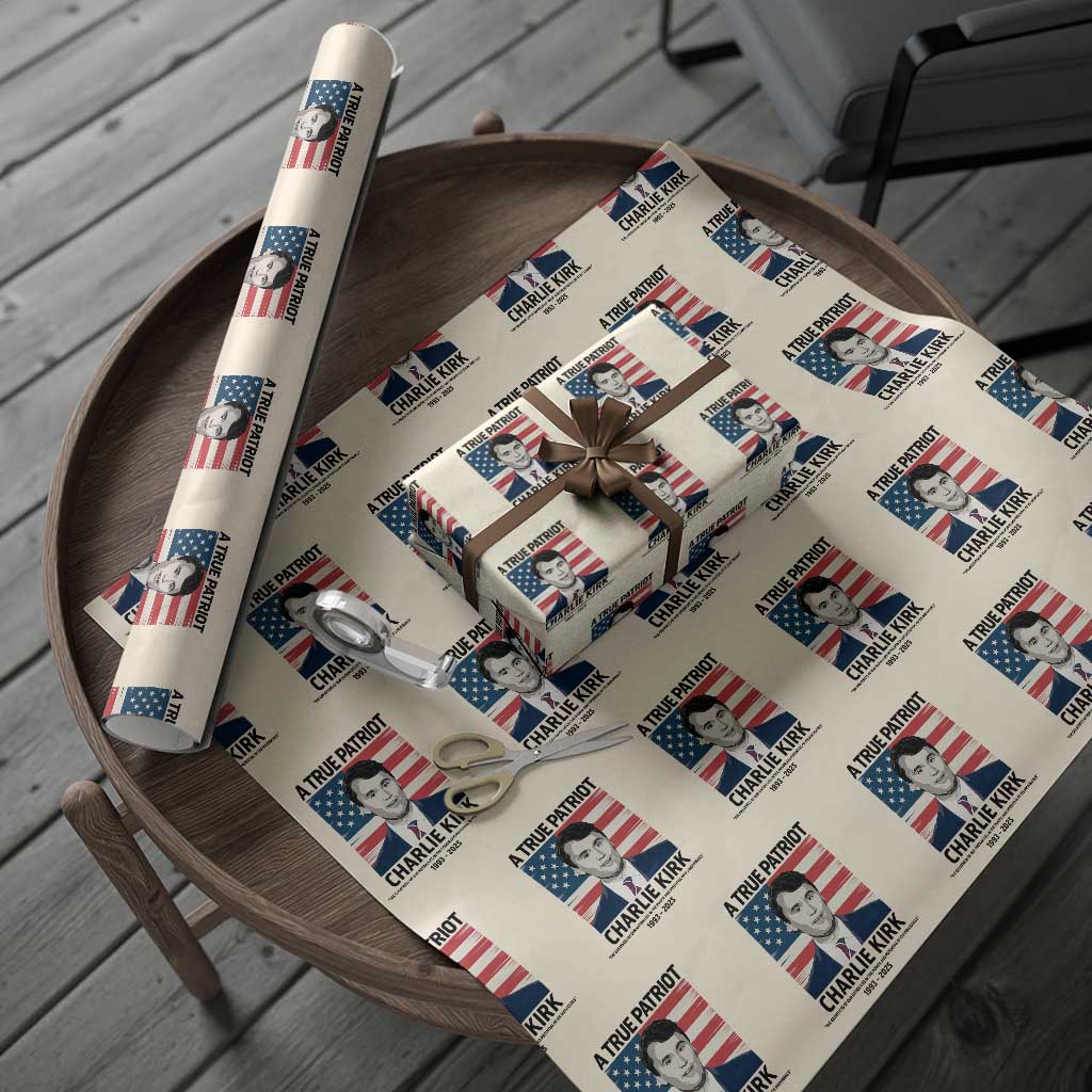 A True Patriot Memorial Wrapping Paper Roll Charlie Kirk Legacy The Greatness of Our Nation TS02 Beige Print Your Wear