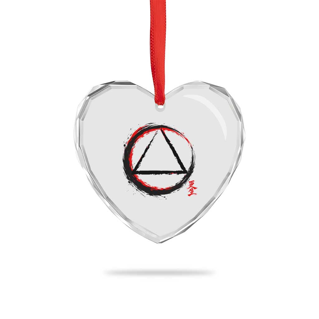 AA Sober Logo Symbol Serenity Recovery Heart Crystal Glass Ornament Japanese Brushstroke Circle TS11 Print Your Wear
