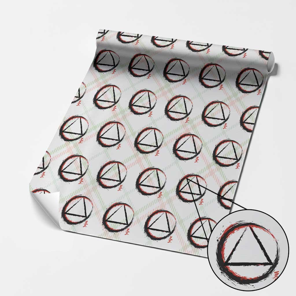 AA Sober Logo Symbol Serenity Recovery Wrapping Paper Roll Japanese Brushstroke Circle TS11 Christmas Plaid Print Your Wear