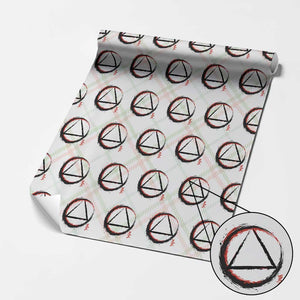 AA Sober Logo Symbol Serenity Recovery Wrapping Paper Roll Japanese Brushstroke Circle TS11 Christmas Plaid Print Your Wear