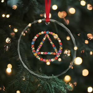 AA Sober Retro Flower Symbol Serenity Recovery Crystal Glass Ornament TS11 Print Your Wear
