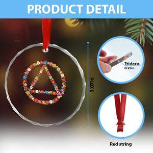 AA Sober Retro Flower Symbol Serenity Recovery Crystal Glass Ornament TS11 Print Your Wear