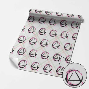 AA Sober Symbol Serenity Recovery Wrapping Paper Roll Japanese Cherry Blossom Brushstroke Circle TS11 Christmas Plaid Print Your Wear