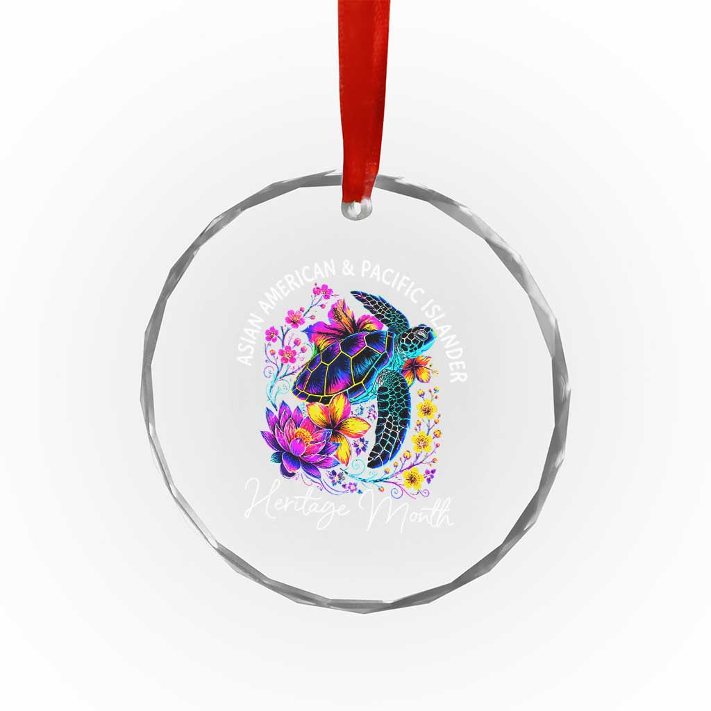 AAPI Asian American and Pacific Islander Heritage Month Crystal Glass Ornament Floral Sea Turtle TS11 Print Your Wear