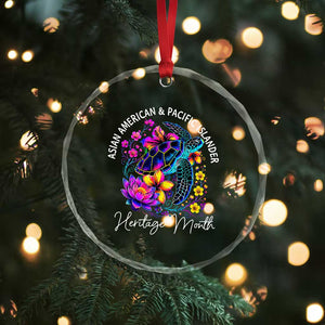 AAPI Asian American and Pacific Islander Heritage Month Crystal Glass Ornament Floral Sea Turtle TS11 Print Your Wear