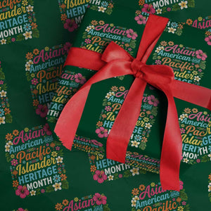 AAPI Asian American and Pacific Islander Heritage Month Wrapping Paper Roll TS11 Green Print Your Wear