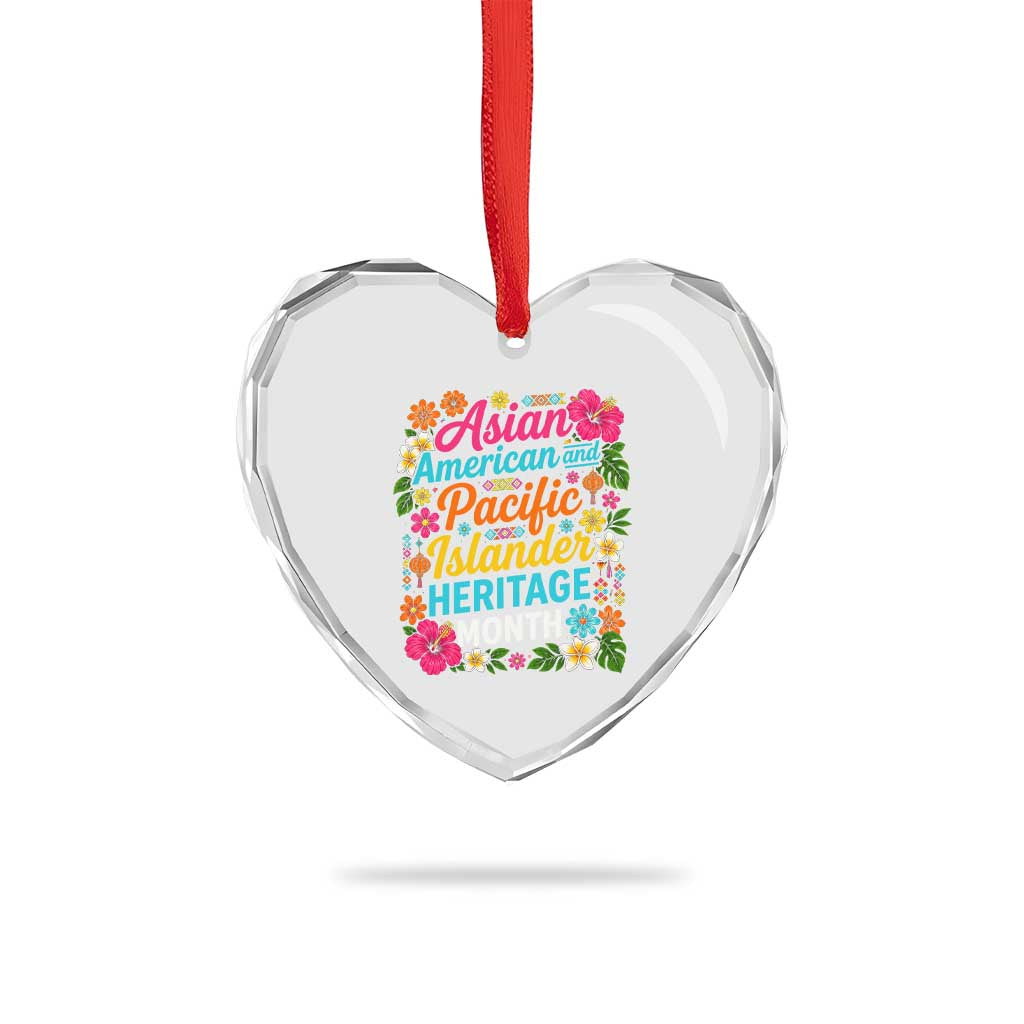 AAPI Asian American and Pacific Islander Heritage Month Heart Crystal Glass Ornament TS11 Print Your Wear