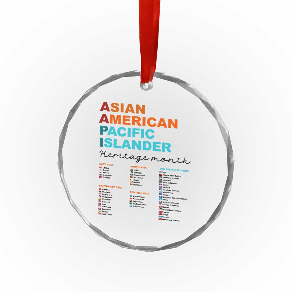 AAPI Heritage Month Crystal Glass Ornament Asian American and Pacific Islander Countries Pride TS02 Print Your Wear