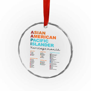 AAPI Heritage Month Crystal Glass Ornament Asian American and Pacific Islander Countries Pride TS02 Print Your Wear