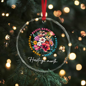 AAPI Heritage Month Crystal Glass Ornament Asian American Native Hawaiian Pacific Islander Vintage - Print Your Wear