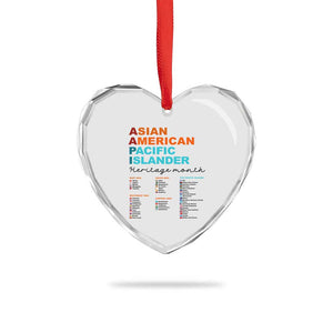AAPI Heritage Month Heart Crystal Glass Ornament Asian American and Pacific Islander Countries Pride TS02 Print Your Wear