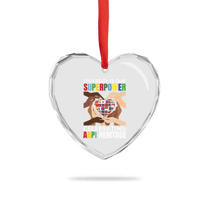 AAPI Heritage Month Heart Crystal Glass Ornament Diversity Is Our Superpower Asian American and Pacific Islander Countries TS11 Print Your Wear