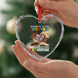 AAPI Heritage Month Heart Crystal Glass Ornament Diversity Is Our Superpower Asian American and Pacific Islander Countries TS11 Print Your Wear