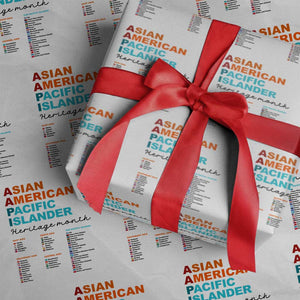 AAPI Heritage Month Wrapping Paper Roll Asian American and Pacific Islander Countries Pride TS02 White Print Your Wear