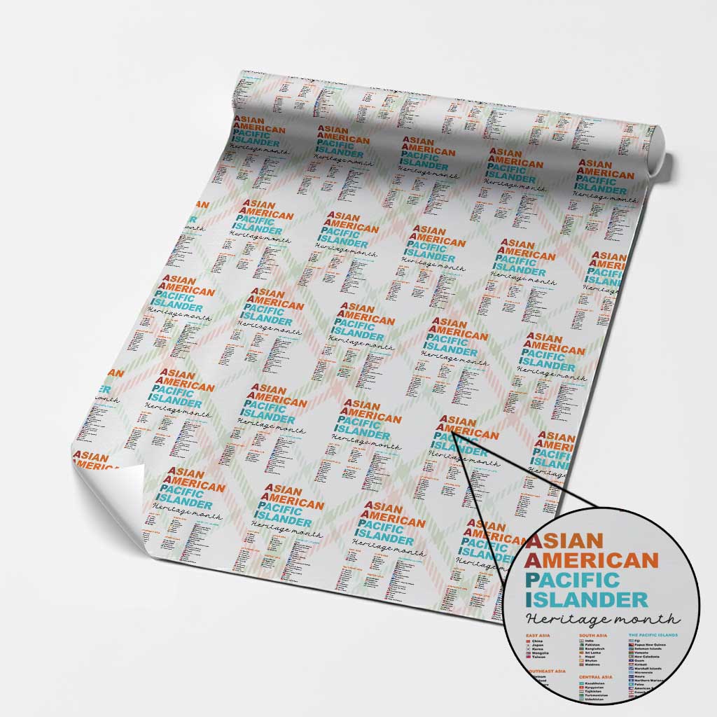 AAPI Heritage Month Wrapping Paper Roll Asian American and Pacific Islander Countries Pride TS02 Christmas Plaid Print Your Wear