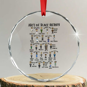 ABCs of Black History Month Crystal Glass Ornament Black Excellence Pride TS02 Transparent Glass 3'' Circle Print Your Wear