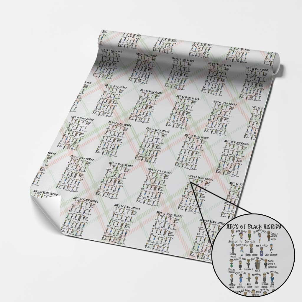 ABCs of Black History Month Wrapping Paper Roll Black Excellence Pride TS02 Christmas Plaid Print Your Wear