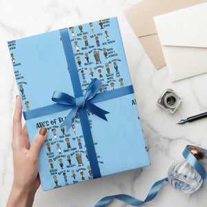 ABCs of Black History Month Wrapping Paper Roll Black Excellence Pride TS02 Light Blue Print Your Wear