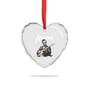 Abe Lincoln Playing Electric Guitar Rocker Heart Crystal Glass Ornament TS11 Print Your Wear