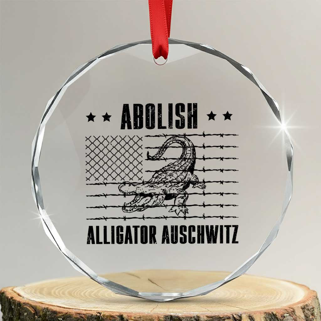 Abolish Alligator Prison Crystal Glass Ornament Stop Alcatraz Sace Everglades TS02 Transparent Glass 3'' Circle Print Your Wear