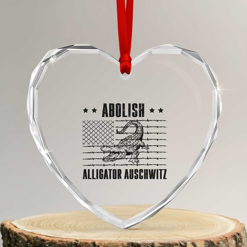 Abolish Alligator Prison Heart Crystal Glass Ornament Stop Alcatraz Sace Everglades TS02 Transparent Glass 3'' Heart Print Your Wear
