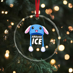 Abolish Ice Crystal Glass Ornament Blue Bunny Hat Pro Immigrant Resist Minnesota TS11 Print Your Wear