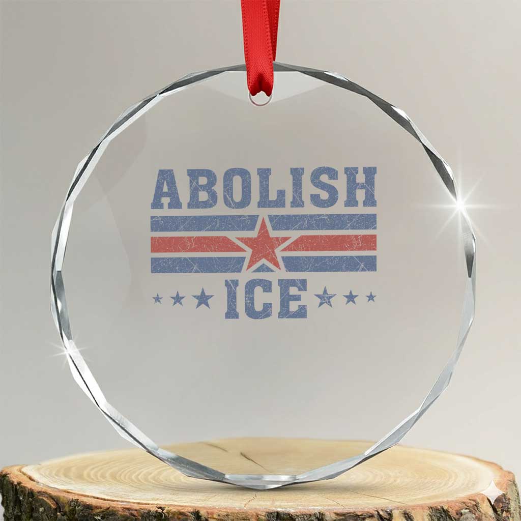 Abolish Ice Crystal Glass Ornament Resist Support Immigrants Refugees TS11 Transparent Glass 3'' Circle Print Your Wear