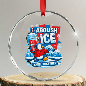 Abolish Ice Crystal Glass Ornament Subtle FDT Penguin Slush Drink Funny Summer Chill Mode TS10 Transparent Glass 3'' Circle Print Your Wear