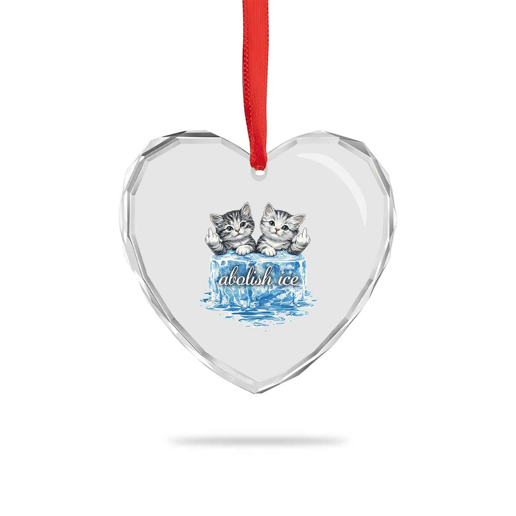 Abolish Ice Heart Crystal Glass Ornament Cute Cat Melting Ice Pro Immigrant TS11 Print Your Wear