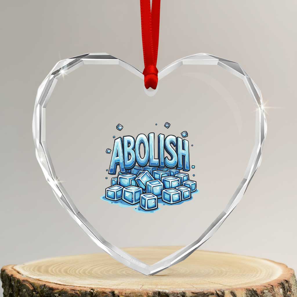 Abolish Ice Heart Crystal Glass Ornament Minnesota Resistance Protest TS12 Transparent Glass 3'' Heart Print Your Wear