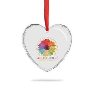 Abolish Ice Heart Crystal Glass Ornament No More Deportation No More Discrimmination Kindness Over Fear TS11 Print Your Wear