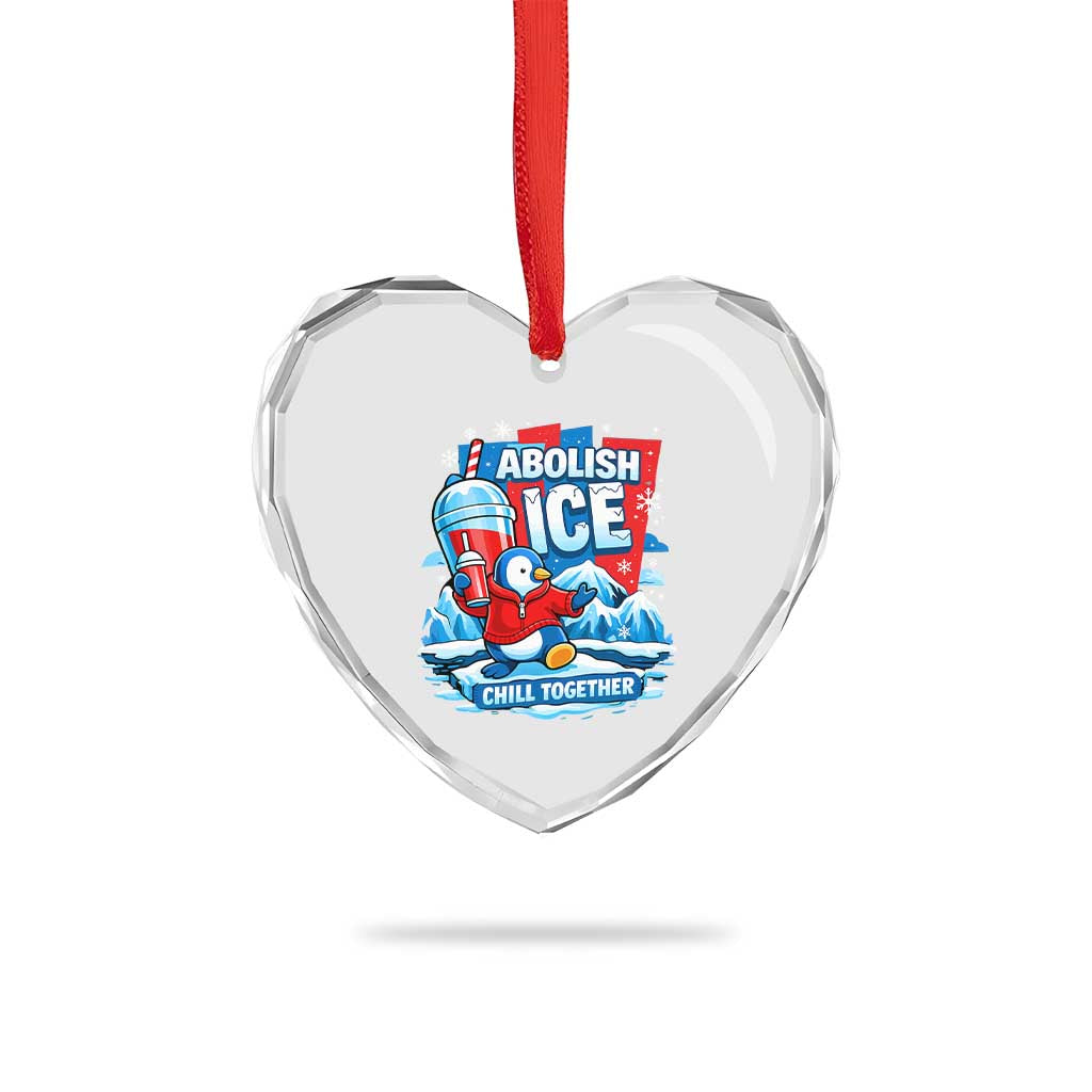 Abolish Ice Heart Crystal Glass Ornament Subtle FDT Penguin Slush Drink Funny Summer Chill Mode TS10 Print Your Wear